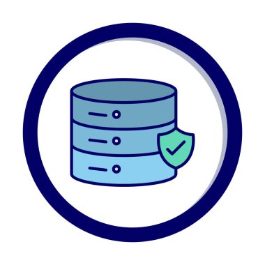 veritabanı simgesi modayı izole etti. veri depolama renk çizgisi vektörü simgesi                                                           