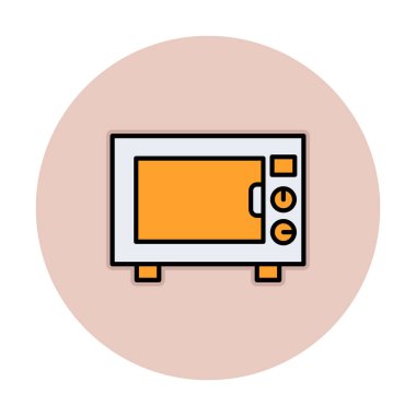 mikrodalga simgesi, vektör illüstrasyonu basit tasarım