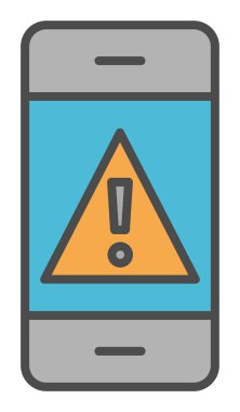 Düz biçimli uyarı cep telefonu simgesi