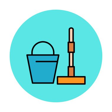 kova ve paspas simgeleri vektör illüstrasyonuName