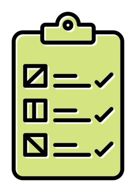 Kontrol listesi vektör simgesi modern basit vektör illüstrasyonu