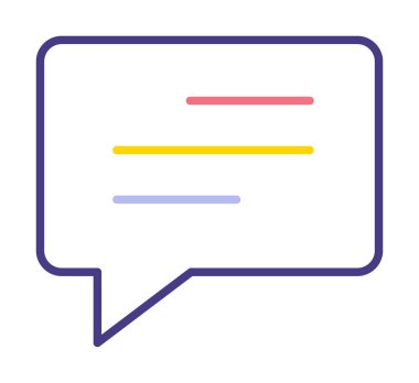 Basit sohbet simgesi, konuşma balonu, vektör illüstrasyonu