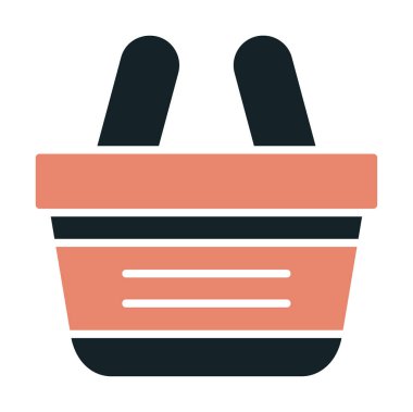 Alışveriş sepeti ikonu vektör illüstrasyonu          