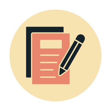 Basit not defteri simgesi, vektör illüstrasyonu