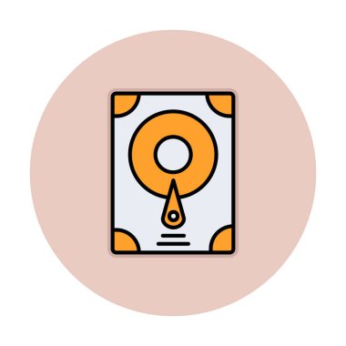 Sabit disk simgesi, vektör illüstrasyonu basit tasarım