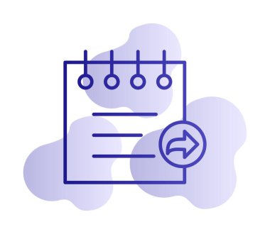 Basit not defteri simgesi, vektör illüstrasyonu