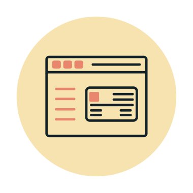 Basit Web Ödeme simgesi, vektör illüstrasyonu