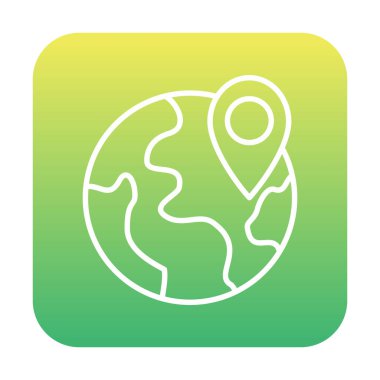 Basit Globe Konum simgesi, vektör illüstrasyonu