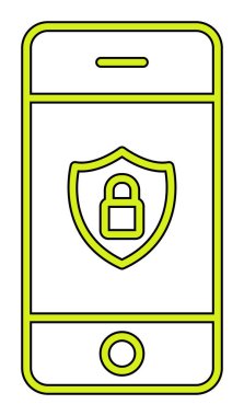 Gezici Güvenlik. Web simgesi basit illüstrasyon                     