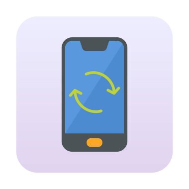 Smartphone Veri Eşzamanlamasının vektör çizimi 