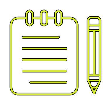 Basit not defteri simgesi, vektör illüstrasyonu