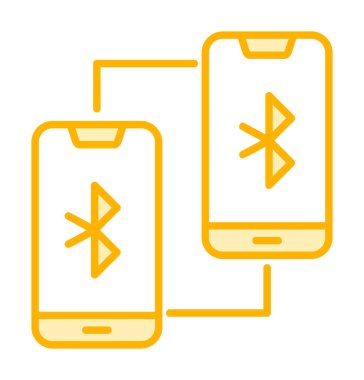 Bluetooth konsept vektör illüstrasyonuna bağlı telefonlar