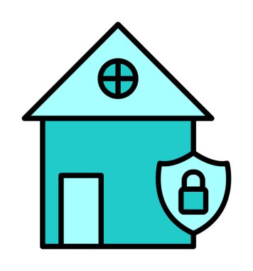 ev güvenlik simgesi, vektör çizim                                    