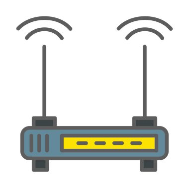 wifi sinyali, Router Aygıt vektör illüstrasyon tasarımı