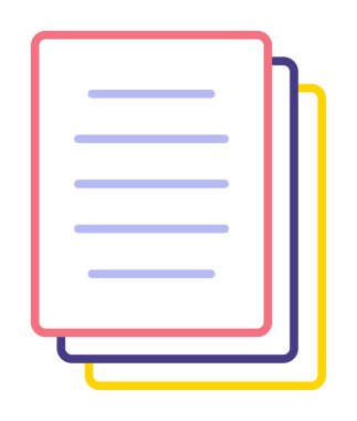 belge simgesi, vektör illüstrasyonu basit tasarım