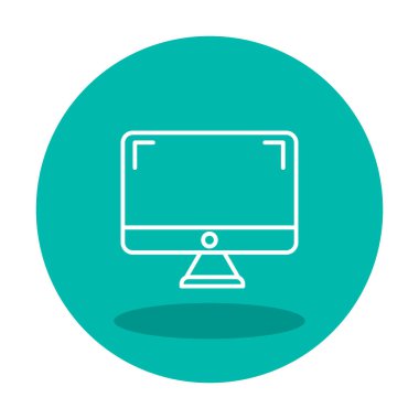 bilgisayar izleme simgesi, vektör illüstrasyonu basit tasarım