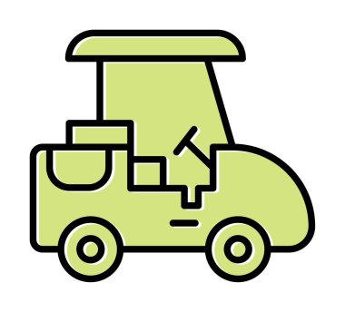 Golf Caddy simgesi, vektör illüstrasyonu