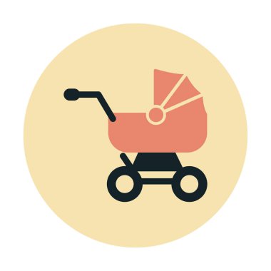 bebek arabası kutsal kişilerin resmi, vektör çizim 