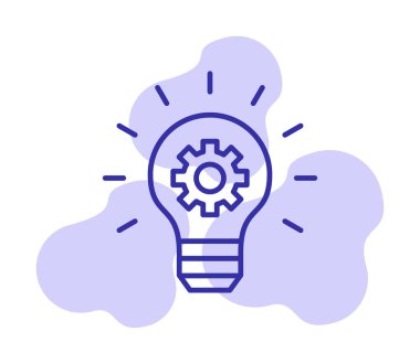 Fikir ampul ikonu vektör illüstrasyonu             