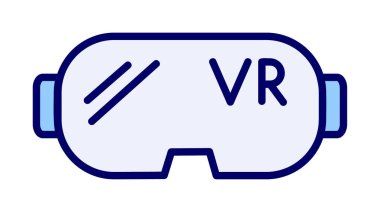 vr gözlük simgesi vektör illüstrasyonu