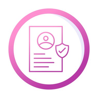 İşaretli işaret simgesi, vektör illüstrasyonlu profil belgesi