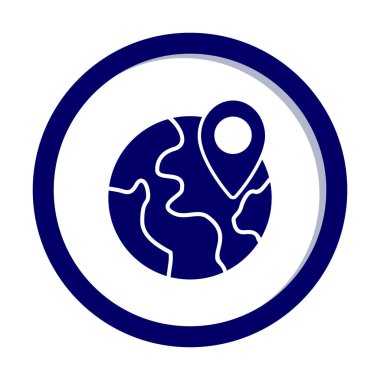 Basit Globe Konum simgesi, vektör illüstrasyonu