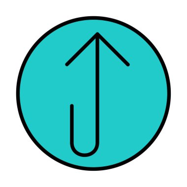 Yukarı ok simgesi, vektör illüstrasyonu, arayüz için düz tasarım 