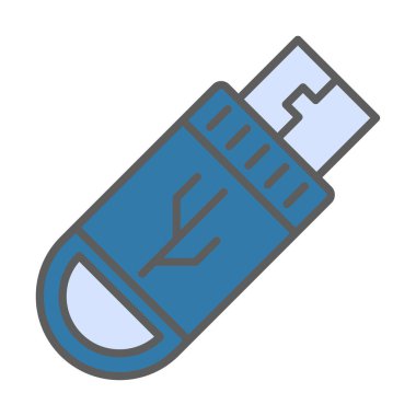 Basit Flash Sürücü web simgesi vektörü 