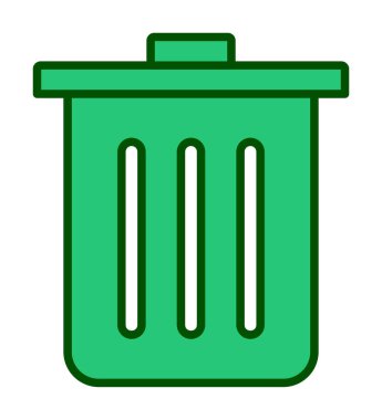 Çöp kutusu simgesi, çöp kutusu simgesi, renkli vektör illüstrasyonu