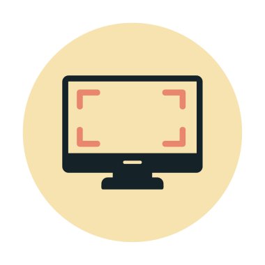 bilgisayar izleme simgesi, vektör illüstrasyonu basit tasarım