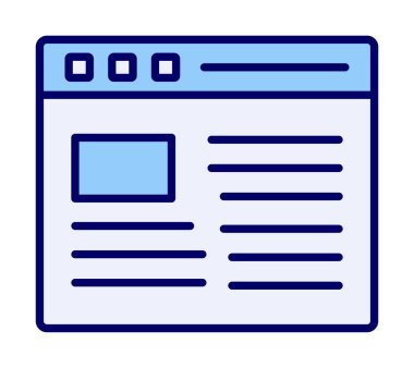 Web sayfası simgesi, vektör illüstrasyonu basit tasarım