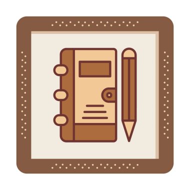 not defteri simgesi soyut arkaplan vektöründe izole edildi