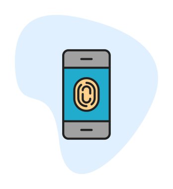 parmak izi kutsal kişilerin resmi, vektör çizim ile Smartphone 