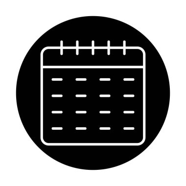 Takvim düzlüğü simgesi, vektör illüstrasyonu 
