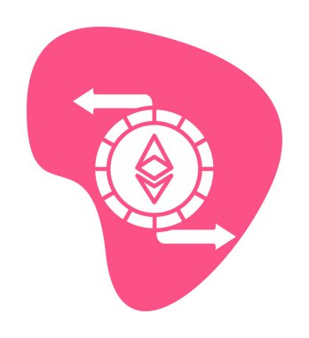 Ethereum Exchange web simgesi, vektör illüstrasyonu. ethereum işareti, kripto para birimi resmi