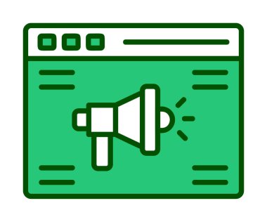 Çevrimiçi Reklam simgesi, vektör illüstrasyonu        