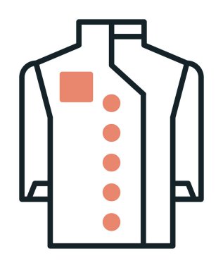 Chef Coat web simgesi, vektör illüstrasyonu