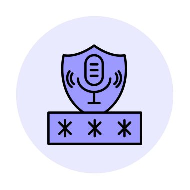 Ses Erişimi Güvenlik Web simgesi, vektör illüstrasyonu