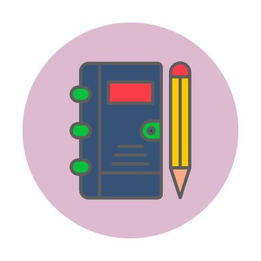 not defteri simgesi soyut arkaplan vektöründe izole edildi