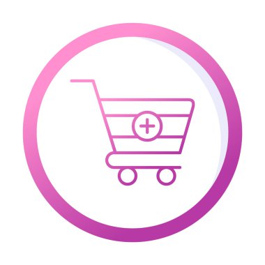 Cart alışveriş simgesine basit Ekle, vektör illüstrasyonu