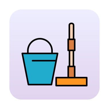 kova ve paspas simgeleri vektör illüstrasyonuName