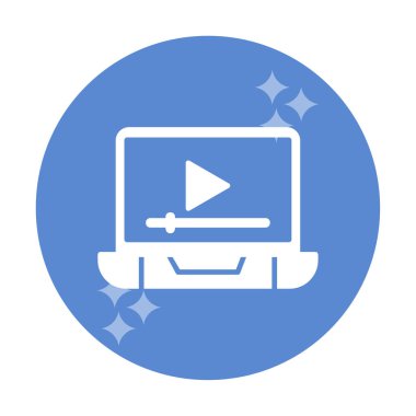 Video Ad simgesi vektör illüstrasyonu