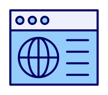 Basit web sitesi arayüzü simgesi, vektör illüstrasyonu