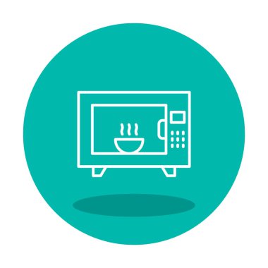 mikrodalga fırın ağı basit simge illüstrasyonu