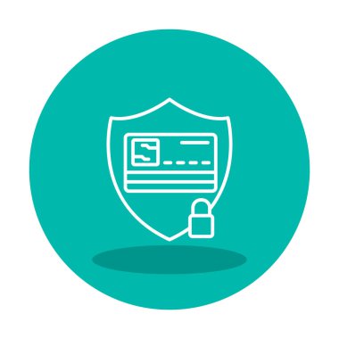 kart güvenliği simgesi, vektör illüstrasyonu