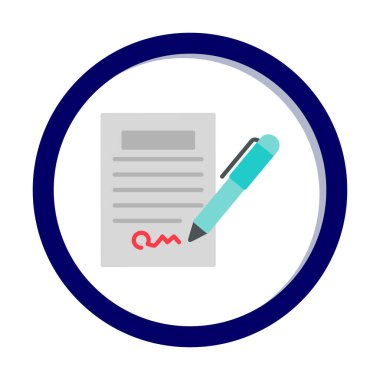 contract icon, vector illustration simple design