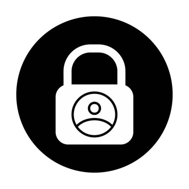 Kilit simgesi. Özel daire tasarımı. vektör illüstrasyonu.