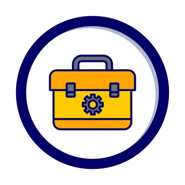 Araç takımı, araç kutusu düz simgesi, vektör illüstrasyonu