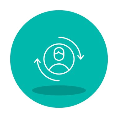 Ziyaretçi web simgesi, vektör illüstrasyonu geri getiriliyor