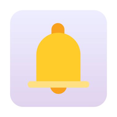 Basit Bildirim Zili simgesi, vektör illüstrasyonu